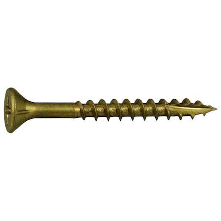 Deck Screw, #7 X 1-5/8 In, Steel, Flat Head, Phillips Drive, 169 PK